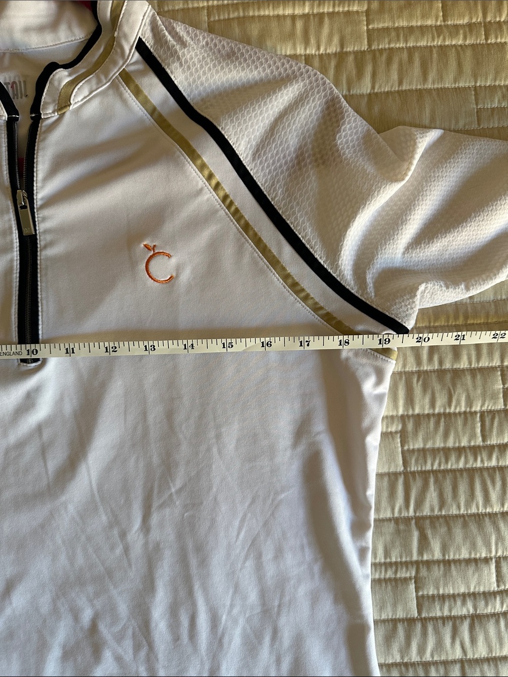 Medium Tail White Polo with Black and Gold Trim - Picture 4 of 6